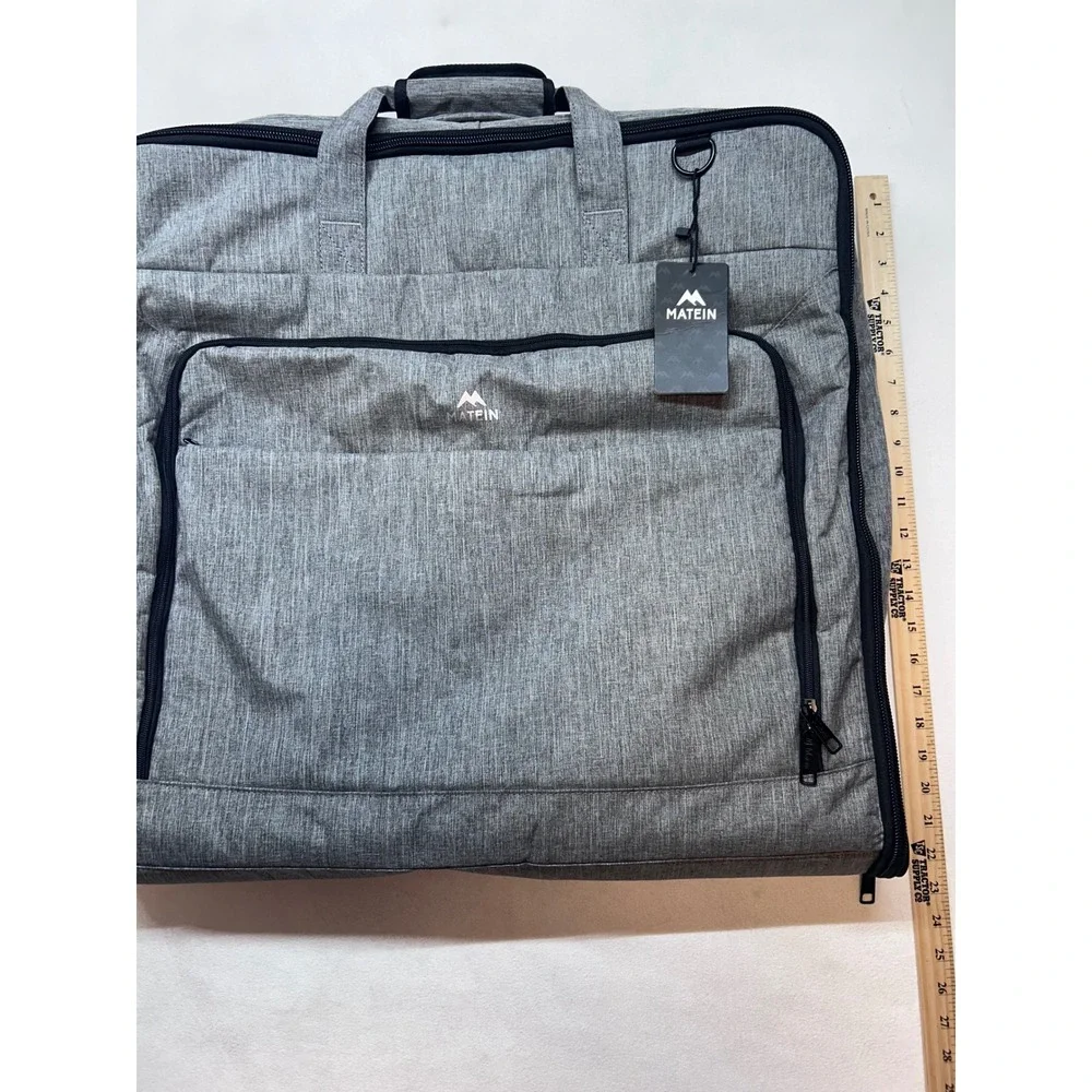 Matein Garment Bag Travel Suit Carrier Large Gray Professional Carry On Luggage
